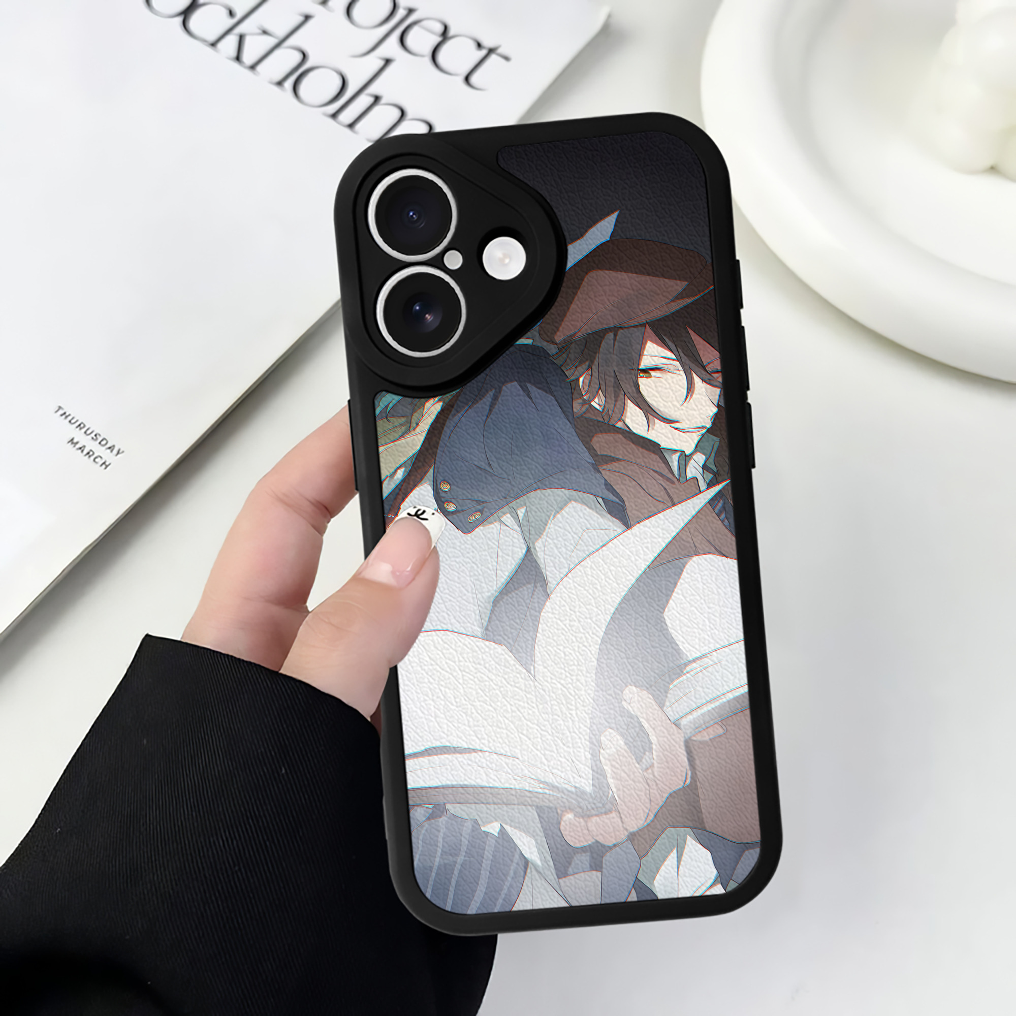 （画像用） 文豪ストレイドッグス Bungo Stray Dogs 【iPhone 16シリーズ対応】シリコンスマホケース（レザー調） 材質：シリコン